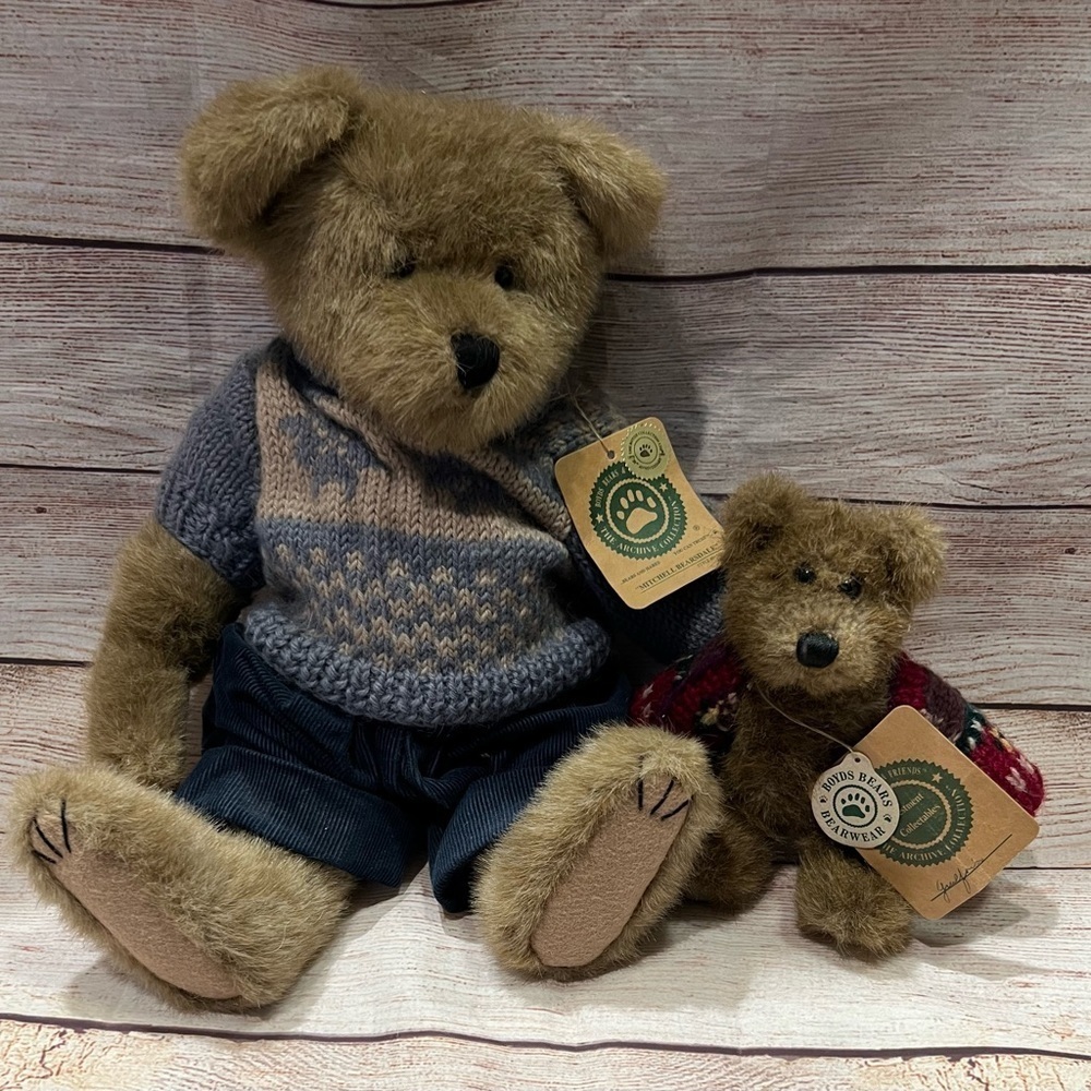 Boyd's "MITCHELL BEARSDALE" Plush 14" And Boyds Bears 6" Plush Eden II Bears